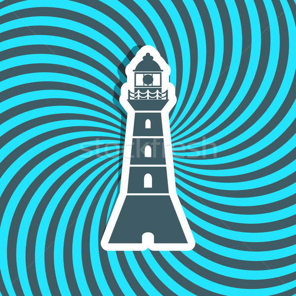 Vuurtoren vector icon abstract zon stralen Stockfoto © blumer1979