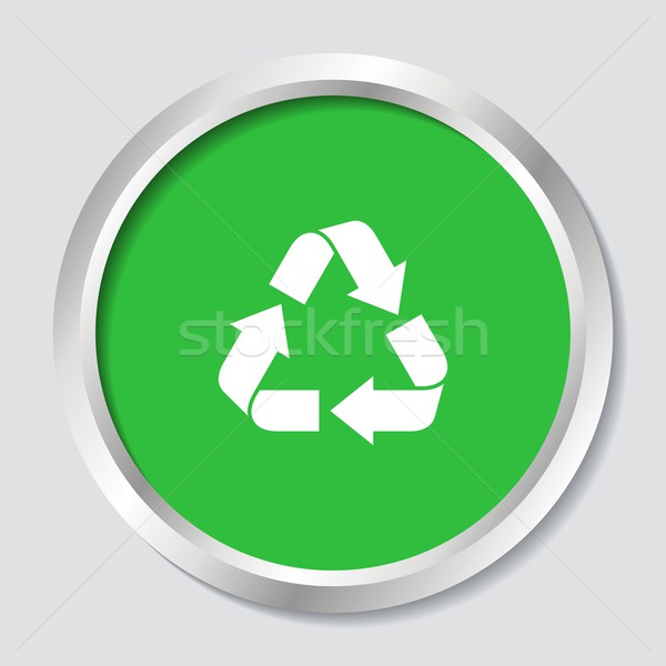 Zdjęcia stock: Recyklingu · symbol · biały · wektora · podpisania · zielone