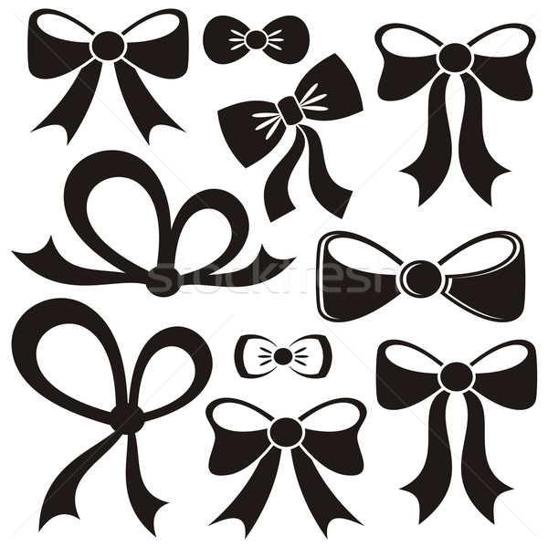 Negru vector arcuri set diferit decorativ Imagine de stoc © blumer1979
