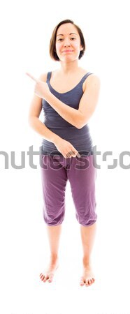 Young woman using imagery virtual screen Stock photo © bmonteny