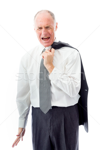 Businessman screaming in frustration isolated on white backgroun Stock photo © bmonteny