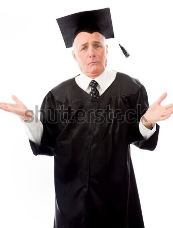 Senior male graduate showing a blank smart phone Stock photo © bmonteny