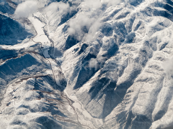 Aerial view of mountain range, Alberta's Rockies, Canadian Rocki Stock photo © bmonteny