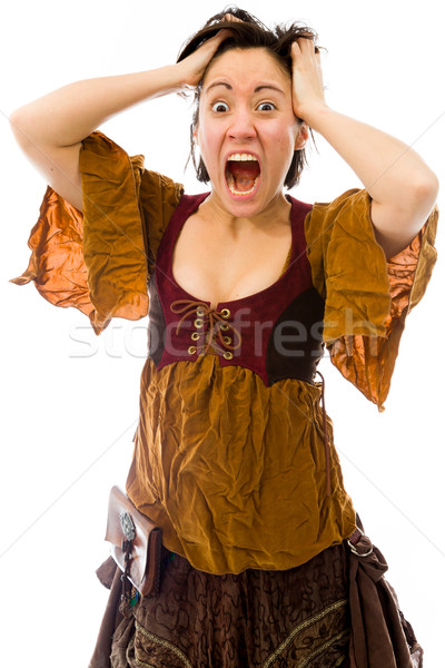 Frustrated woman pulling her hair Stock photo © bmonteny