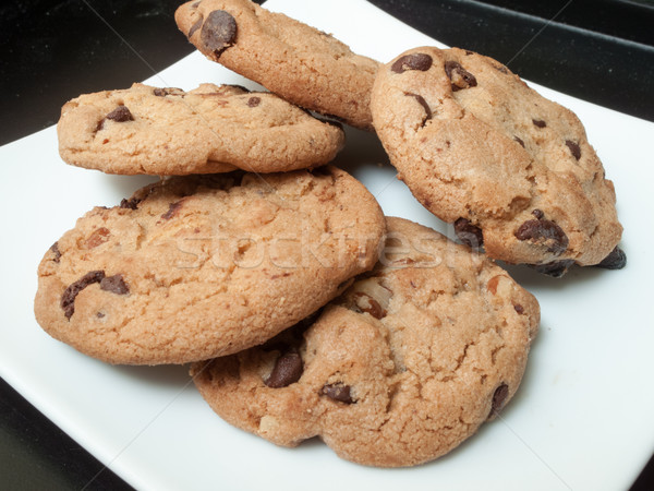 Chocolate chip cookies servido placa comida Foto stock © bmonteny