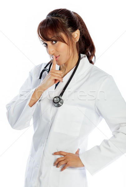Atractivo indio mujer aislado blanco médico Foto stock © bmonteny