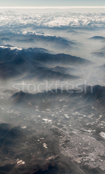 Aerial view of mountain range, Alberta's Rockies, Canadian Rocki Stock photo © bmonteny