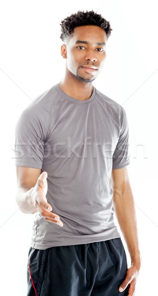 Attractive afro-american man posing in studio Stock photo © bmonteny