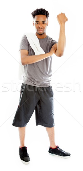 Attractive afro-american man posing in studio Stock photo © bmonteny