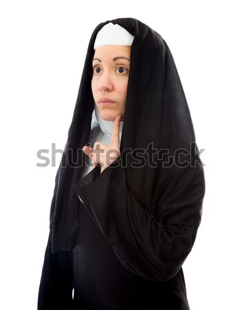 Young nun trying to listen Stock photo © bmonteny
