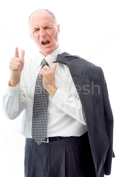 Upset businessman scolding somebody Stock photo © bmonteny