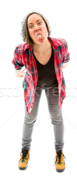 Young woman sticking her tongue out Stock photo © bmonteny