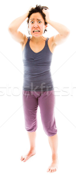 Frustrado mulher cabelo caucasiano Foto stock © bmonteny