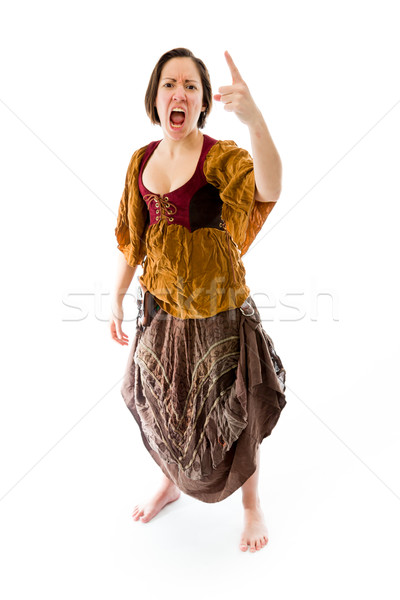 Stock photo: Young woman scolding