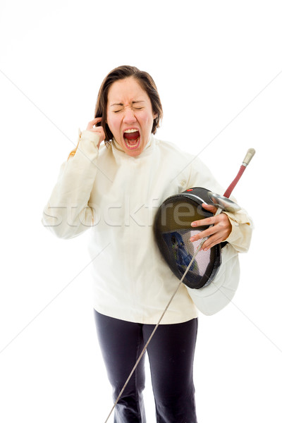 Female fencer looking frustrated Stock photo © bmonteny