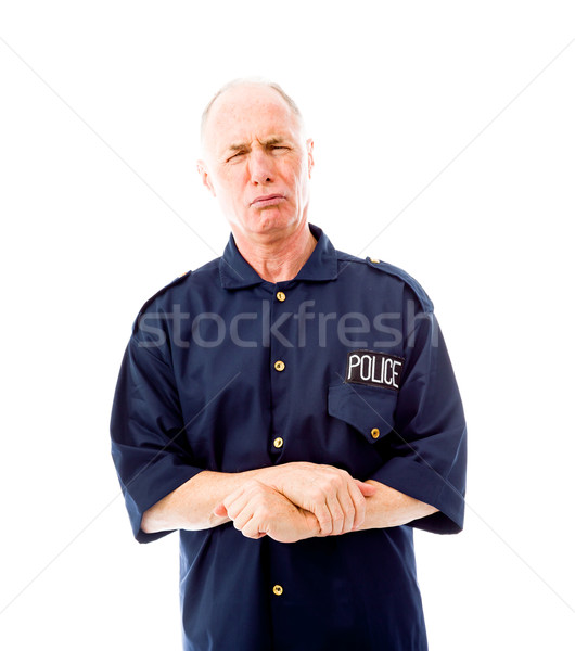 Policeman shivering in cold Stock photo © bmonteny