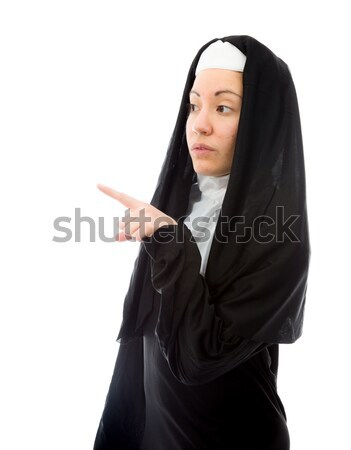 Jovem freira dedos caucasiano mulher Foto stock © bmonteny