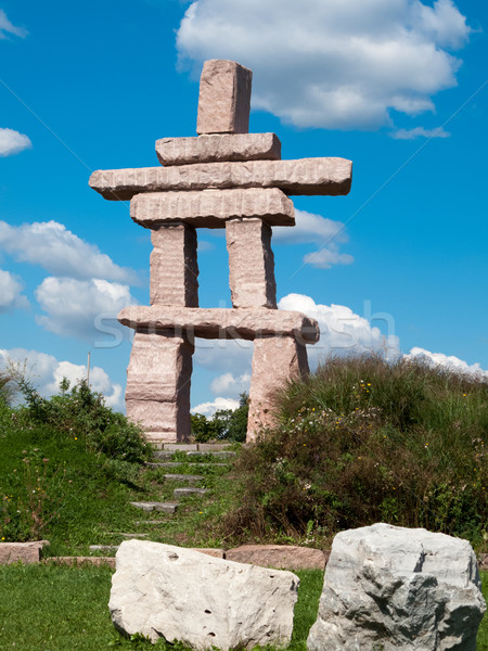 Escultura rocas cielo rock piedra nube Foto stock © bmonteny