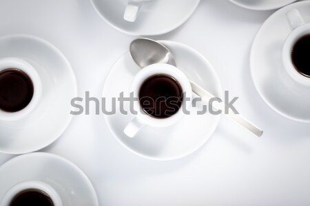 Espresso Tassen isoliert weiß Kaffee Gruppe Stock foto © bmonteny