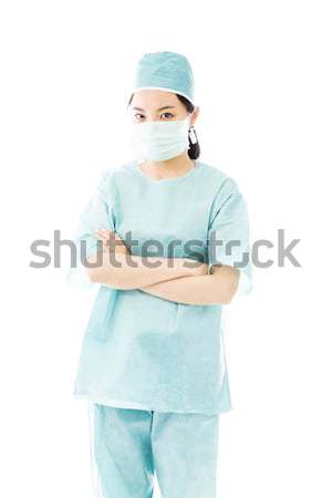 Stock photo: Asian female surgeon shouting