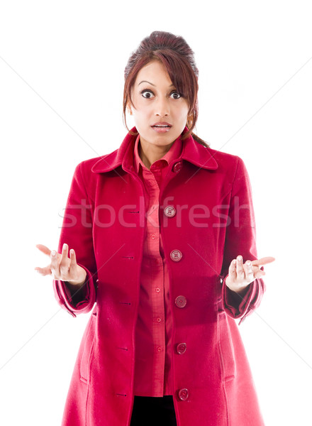 Indian young woman with shocked expression isolated on a white background Stock photo © bmonteny