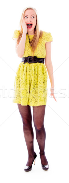 Belle jeune femme regarder chaussures robe [[stock_photo]] © bmonteny