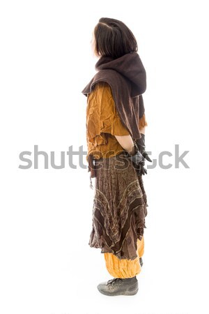 side profile of a young woman thinking with her hands behind bac Stock photo © bmonteny