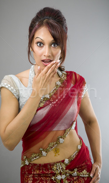 Young India woman with shocked expression Stock photo © bmonteny