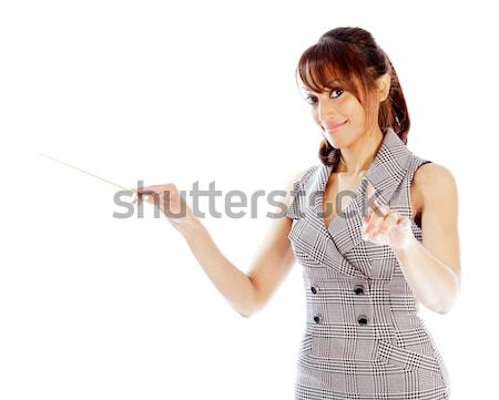 Young woman showing thumbs down sign with both hands Stock photo © bmonteny