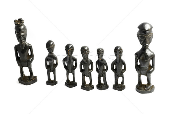 Foto stock: Africano · branco · estátua · isolado · fundo · branco