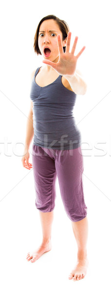 Young woman making stop gesture sign Stock photo © bmonteny