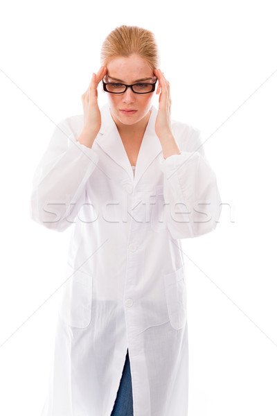 Femenino científico mirando preocupado caucásico Foto stock © bmonteny