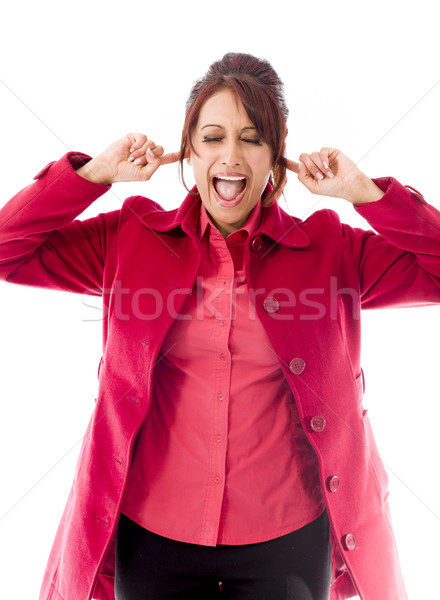 Stock photo: Indian young woman shouting in frustration