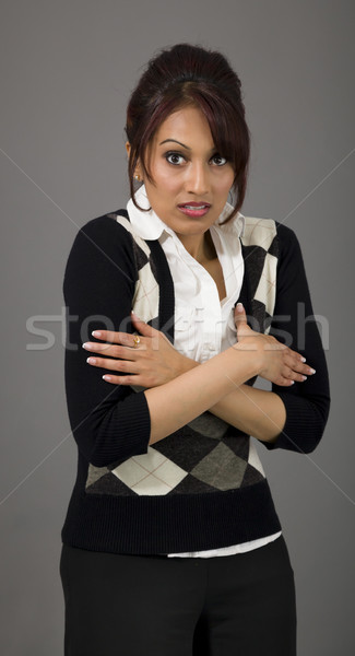 Indian businesswoman shivering Stock photo © bmonteny