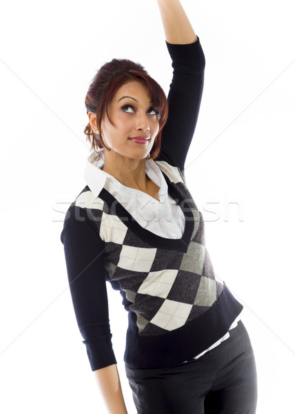 Stock photo: Indian businesswoman exercising