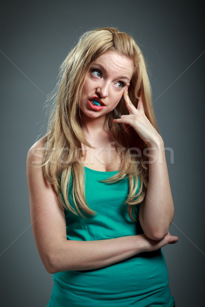 Atraente caucasiano loiro 30 anos velho menina Foto stock © bmonteny