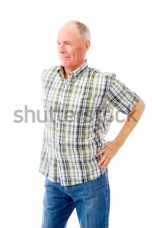 Rear view of a senior man blaming somebody Stock photo © bmonteny