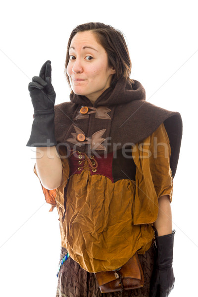 Young woman wishing with crossing fingers Stock photo © bmonteny