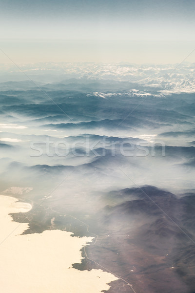 Aerial view of mountain range, Alberta's Rockies, Canadian Rocki Stock photo © bmonteny