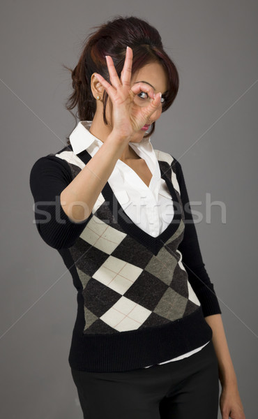 Indian businesswoman showing ok sign Stock photo © bmonteny