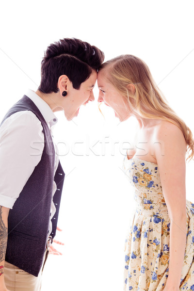 Lesbian couple shouting at each other Stock photo © bmonteny