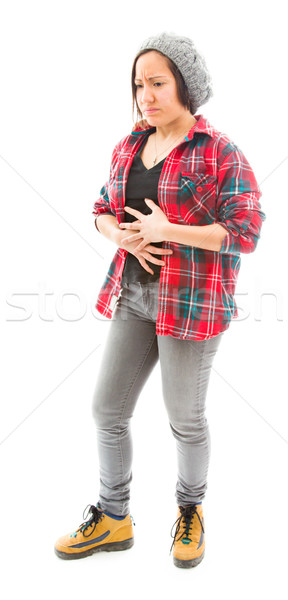 Young woman suffering from abdominal pain Stock photo © bmonteny