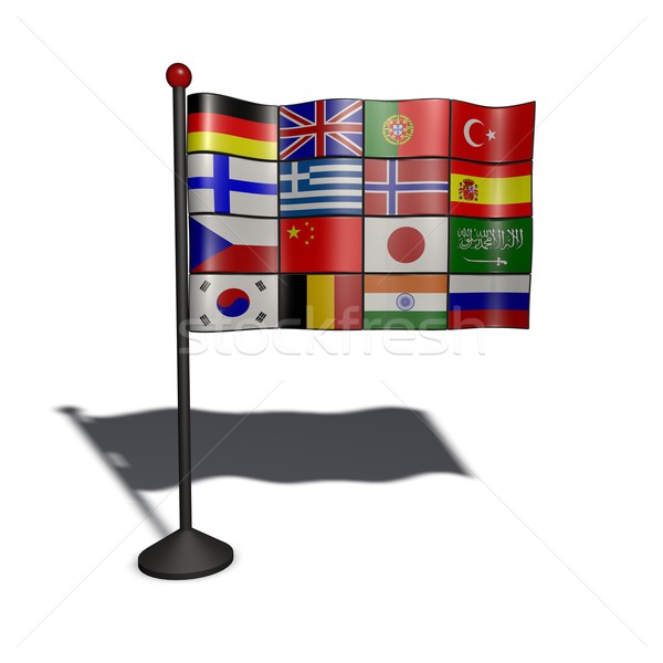 Pavilion steaguri putea stand traducere afaceri Imagine de stoc © bmwa_xiller