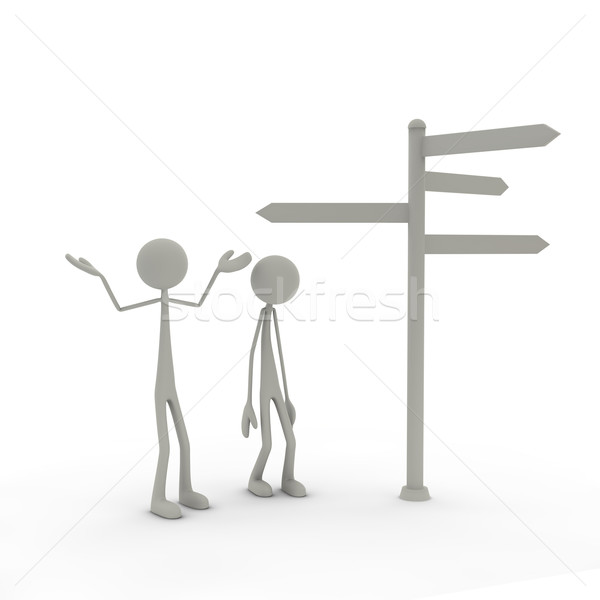 two figures stand in front of a direction sign Stock photo © bmwa_xiller