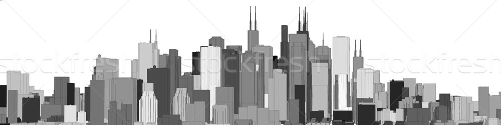 Skyline grand construction coucher du soleil rue modèle [[stock_photo]] © bmwa_xiller