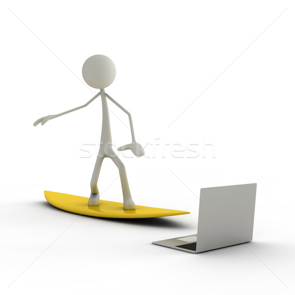 Figura Internet amarillo tabla de surf hombre océano Foto stock © bmwa_xiller