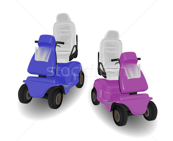 Zwei Mobilität Roller Illustrationen rosa blau Stock foto © bobbigmac