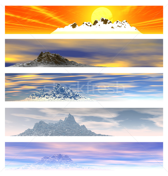 Cinquième montagne paysage bannières bannière [[stock_photo]] © bobbigmac