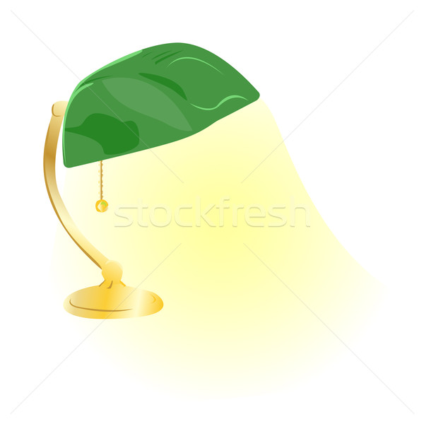 [[stock_photo]]: Vert · écrit · lampe · illustration · blanche · ville