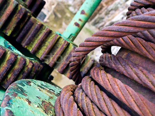 Steel Rope Wire and Cogs industrial Stock photo © bobbigmac